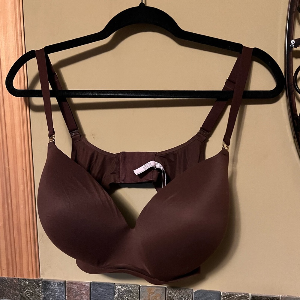 Chocolate Brown Victoria's Secret Wireless Push Up Bra 38DDD